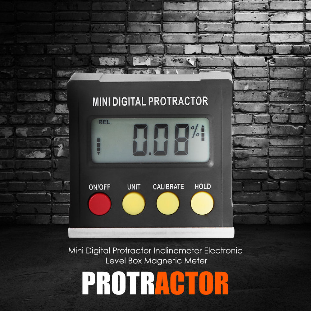 4 Keys Mini Digital Protractor Inclinometer Electronic Level Box Magnetic Meter with LCD Display 4 Keys Mini Digital Protractor Inclinometer Electronic Level Box Magnetic Meter with LCD Display